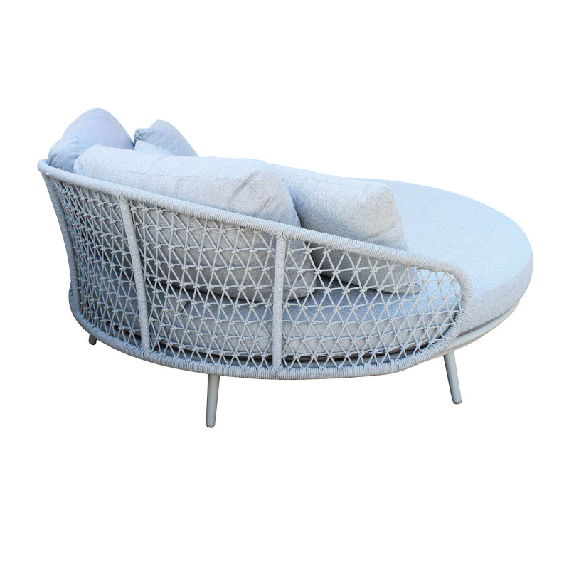 WAVEL - divano da giardino circolare in alluminio con cuscini