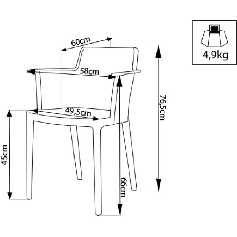 MAKKA - poltrona da esterno ed interno in plastica