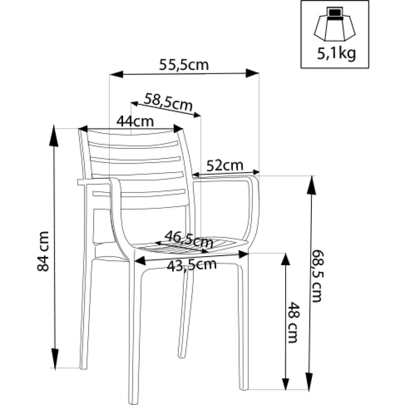 ZULE - poltrona da esterno ed interno in plastica