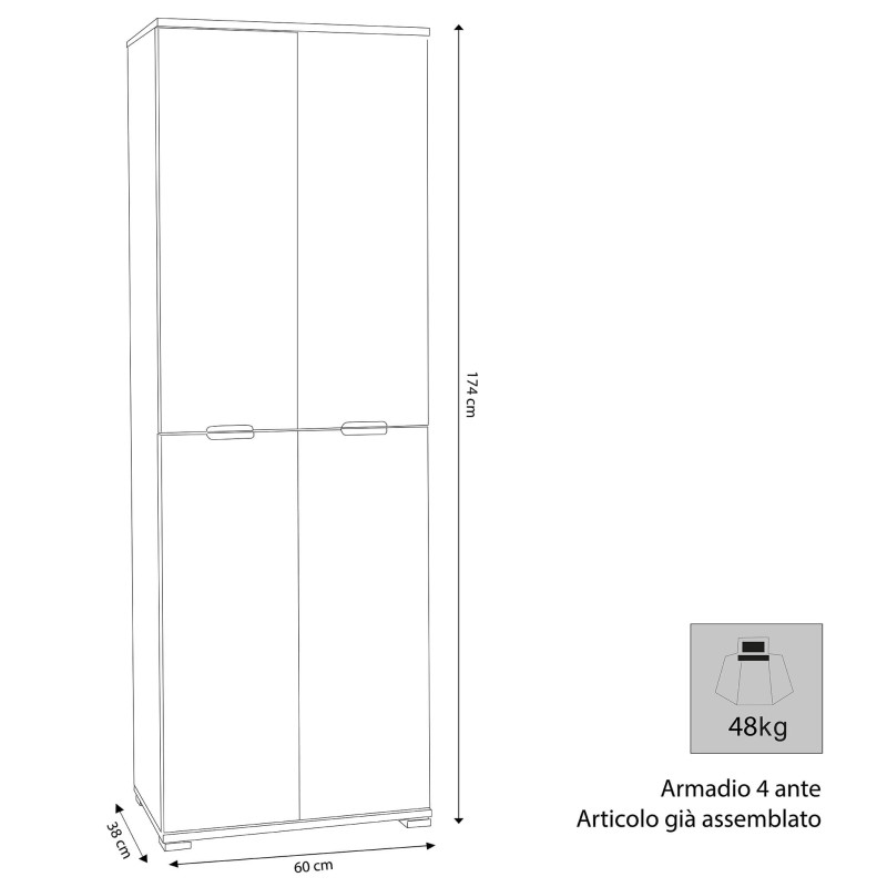 LOLLO - armadio 4 ante