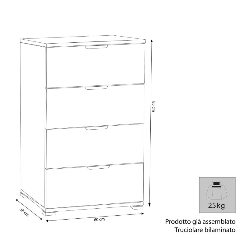 ALE - cassettiera 4 cassetti