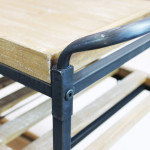 CARTY - carrello con ruote industrial in legno e acciaio