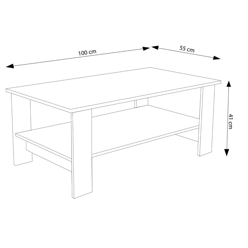 BERRY - tavolino da salotto moderno cm 100 x 55 x 41 h