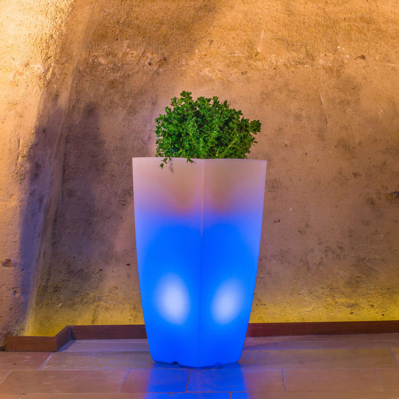 SILENTE - vaso luminoso rgb con pannello solare