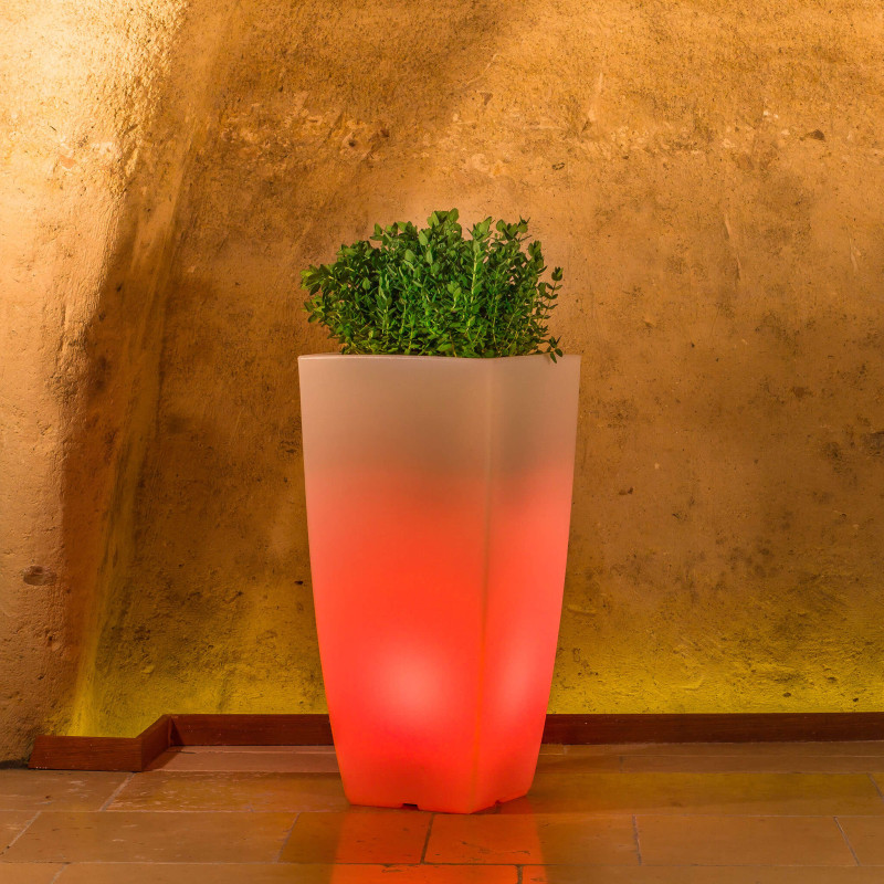 SILENTE - vaso luminoso rgb con pannello solare