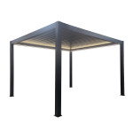 FIREBOLT - pergola bioclimatica motorizzata con led in alluminio 4 x 4 m