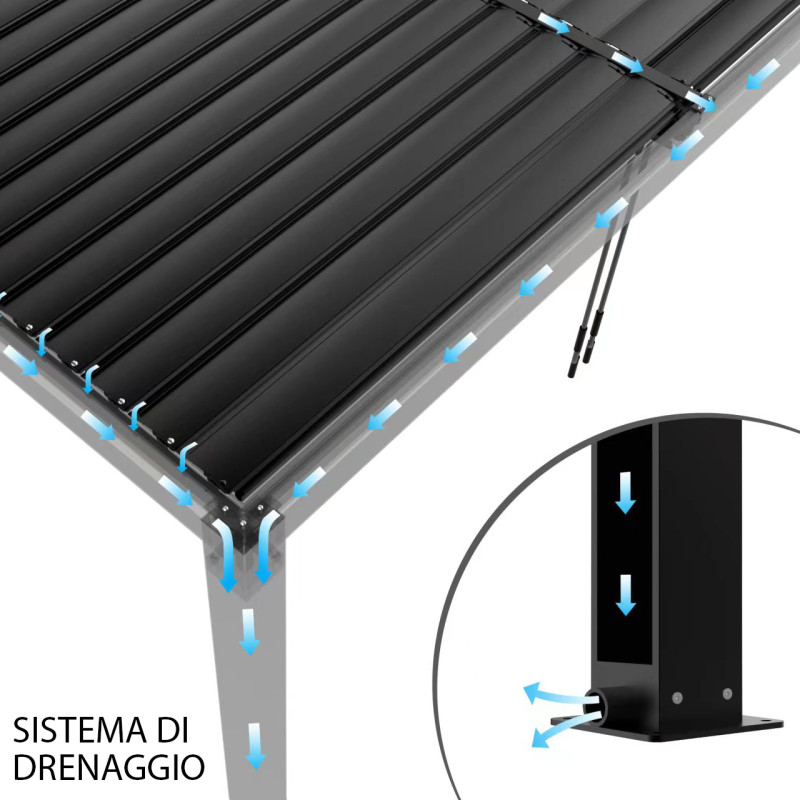 NIMBUS - pergola bioclimatica in alluminio 3 x 3 m