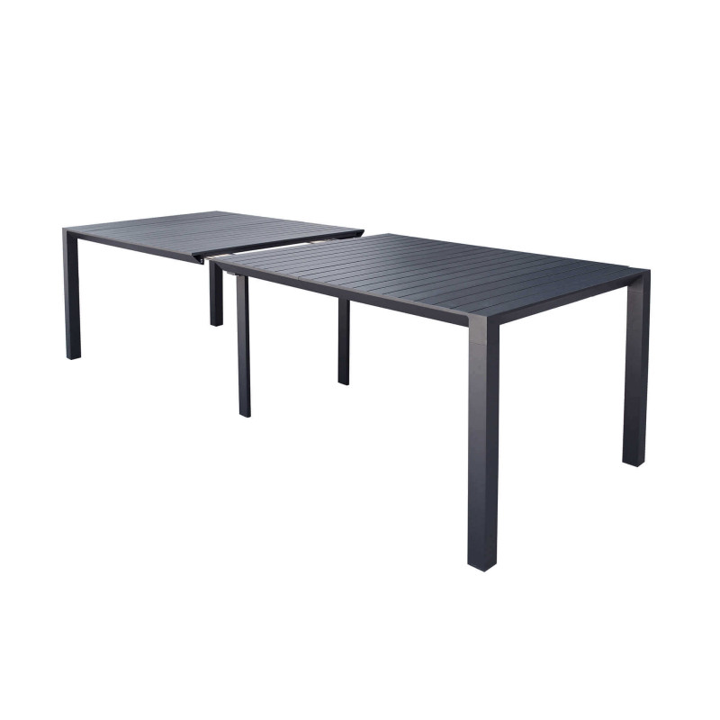 ARIZONA - set tavolo in alluminio cm 100 x 51,50/104/156/208/260 x 74 h con 6 poltrone Aulus