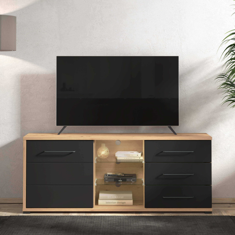 ELLIE - porta tv un anta tre cassetti moderno minimal in legno