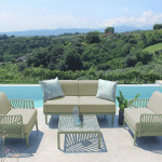 ASH - Salotto con divano 2 posti da giardino in polipropilene