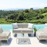 ASH - Salotto con divano 2 posti da giardino in polipropilene