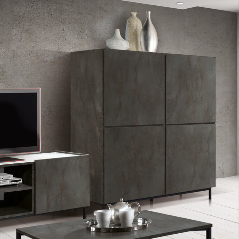 THALIA - credenza moderna con ante ammortizzate con piedini