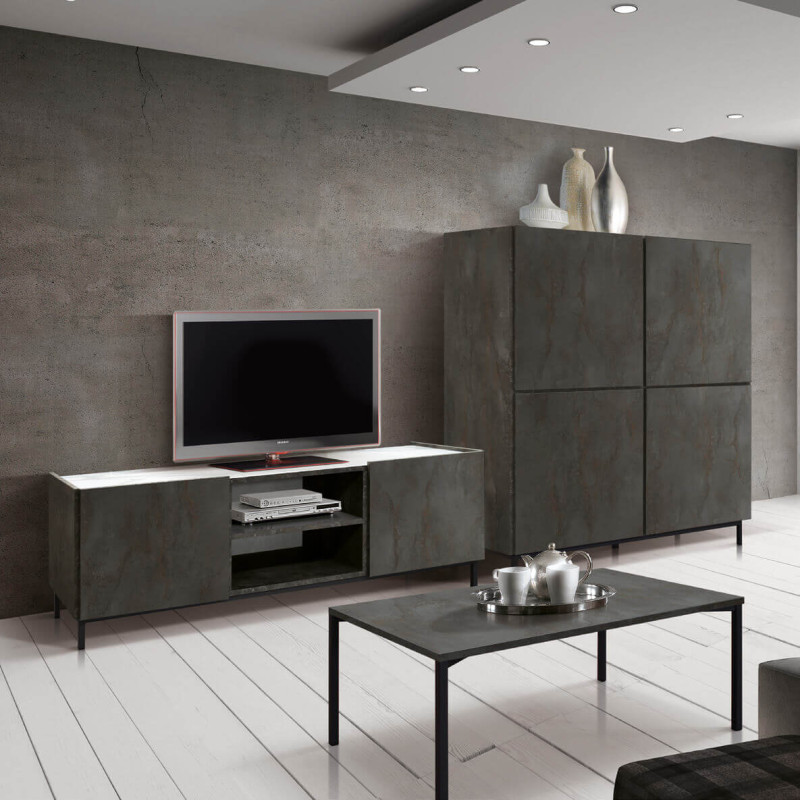 THALIA - credenza moderna con ante ammortizzate con piedini