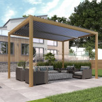 COMET - pergola bioclimatica 3 x 4 effetto legno