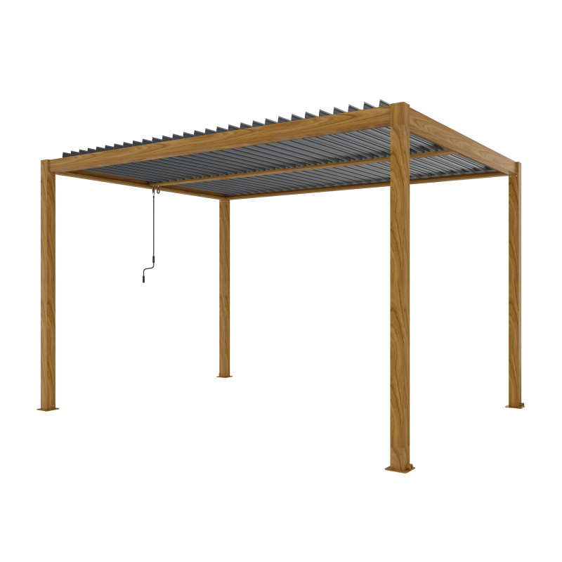 COMET - pergola bioclimatica 3 x 4 effetto legno