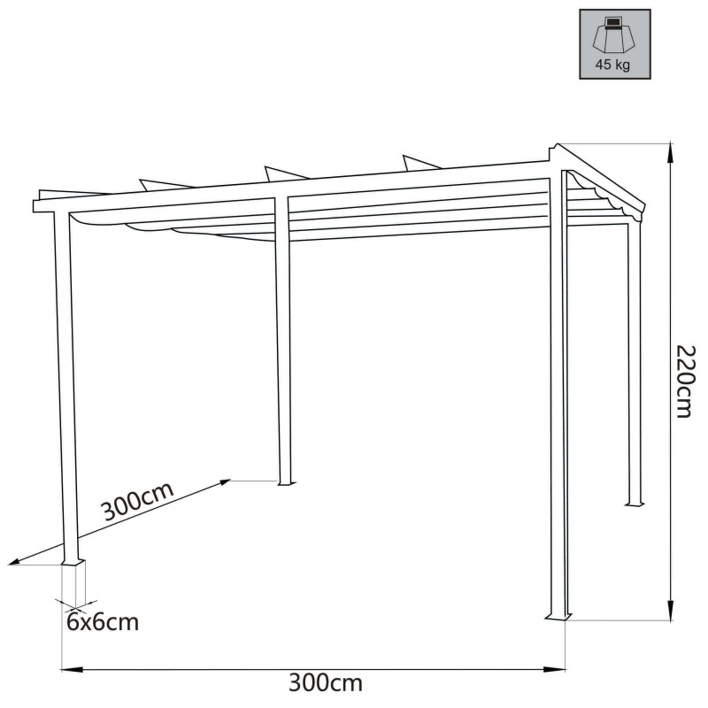 GLIS - gazebo da giardino in acciaio