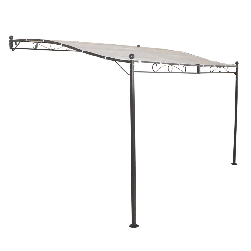 PEGASUS - pergola onda da giardino addossata in acciaio 3,5 x 2,5 m