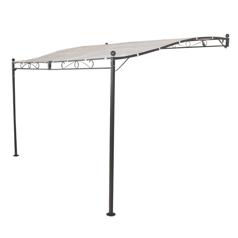 PEGASUS - pergola onda da giardino addossata in acciaio 3,5 x 2,5 m