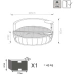 CLARUS - divano letto da giardino in alluminio e textilene con tavolino completo di cuscini