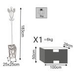appendiabiti da terra con portaombrelli stile provenzale in ferro verniciato cm 25 x 183 h