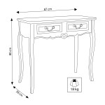 mobiletto con 2 cassetti in legno di paulownia shabby chic