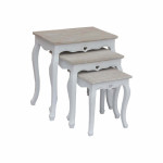 ROLAND - set 3 tavolini in legno di paulownia shabby chic