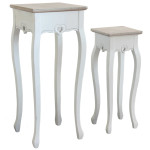 ROLAND - set 2 tavolini in legno di paulownia shabby chic