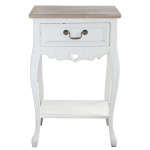 FABIEN - mobiletto 1 cassetto in legno di paulownia shabby chic