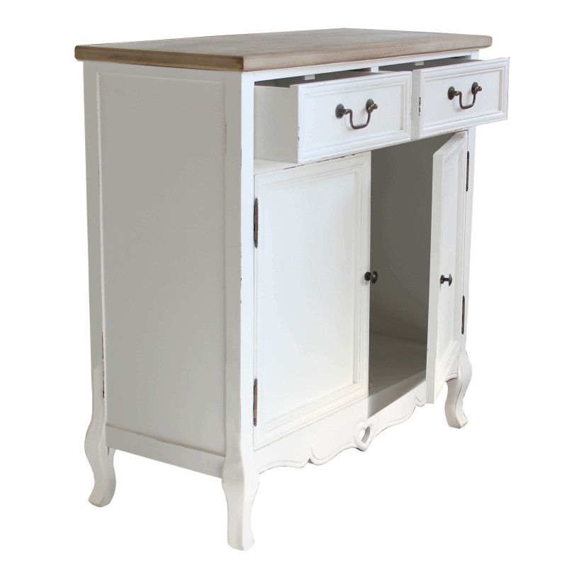 CONSTANCE - credenza 2 ante 2 cassetti in legno di paulownia shabby chic