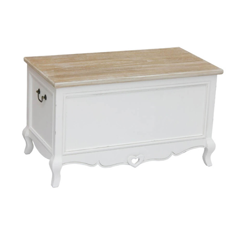 Baule in legno di paulownia shabby chic