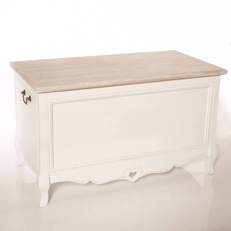 Baule in legno di paulownia shabby chic