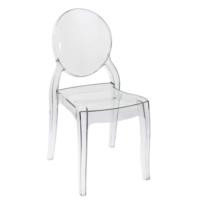 MELODIE - sedia moderna in policarbonato trasparente set da 2