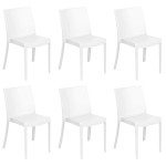 PERLA - sedia in resina impilabile da esterno e interno set da 6