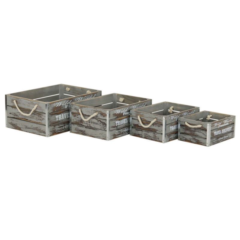 GREYSON - set di 4 cassette in legno