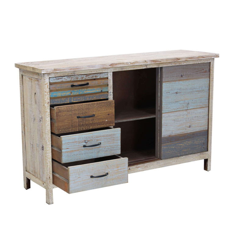 COLORWOOD - credenza quattro cassetti in legno colorato