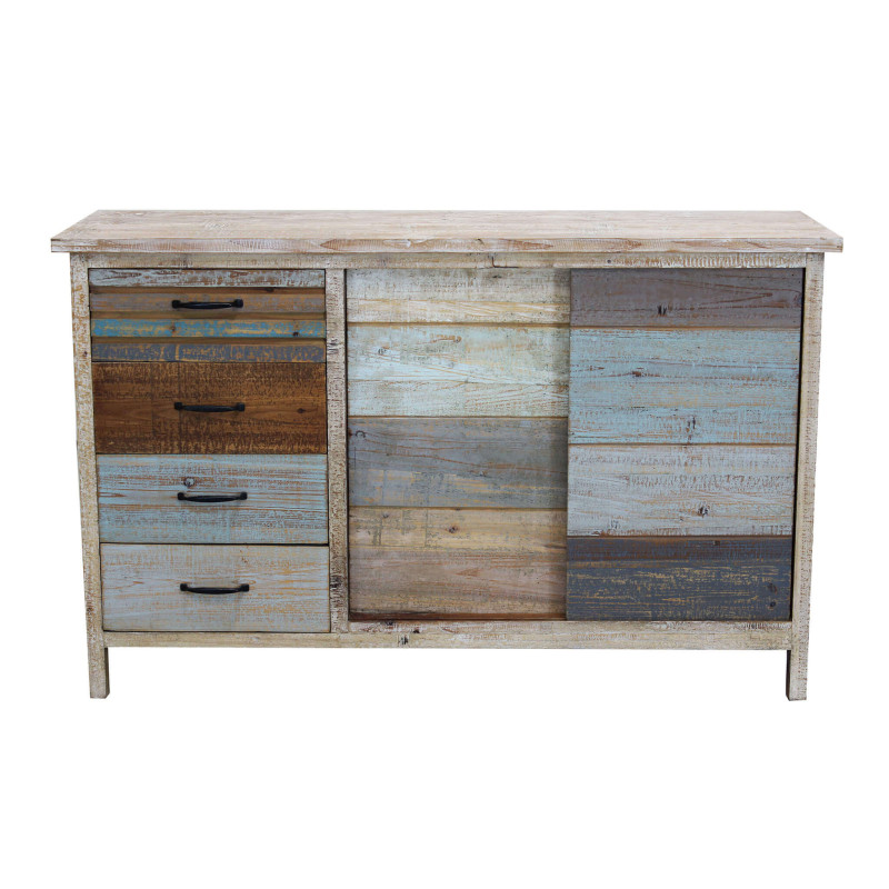 COLORWOOD - credenza quattro cassetti in legno colorato