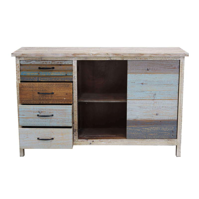 COLORWOOD - credenza quattro cassetti in legno colorato