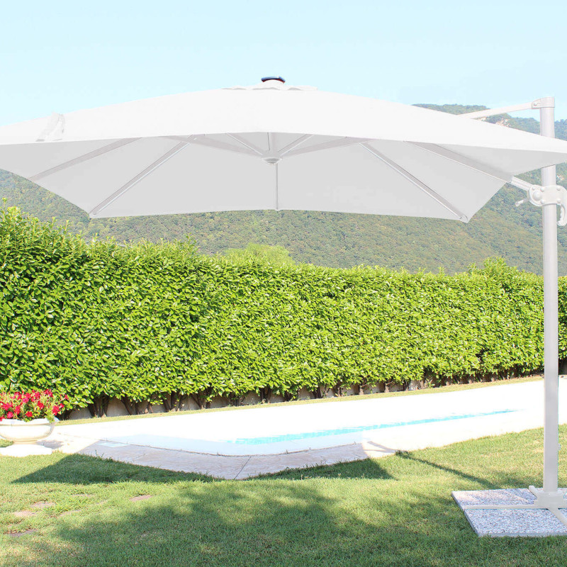 TESLA - ombrellone da giardino decentrato con led 3 x 3