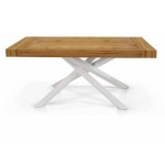 FLORA - tavolo in legno e acciaio 180 x 100