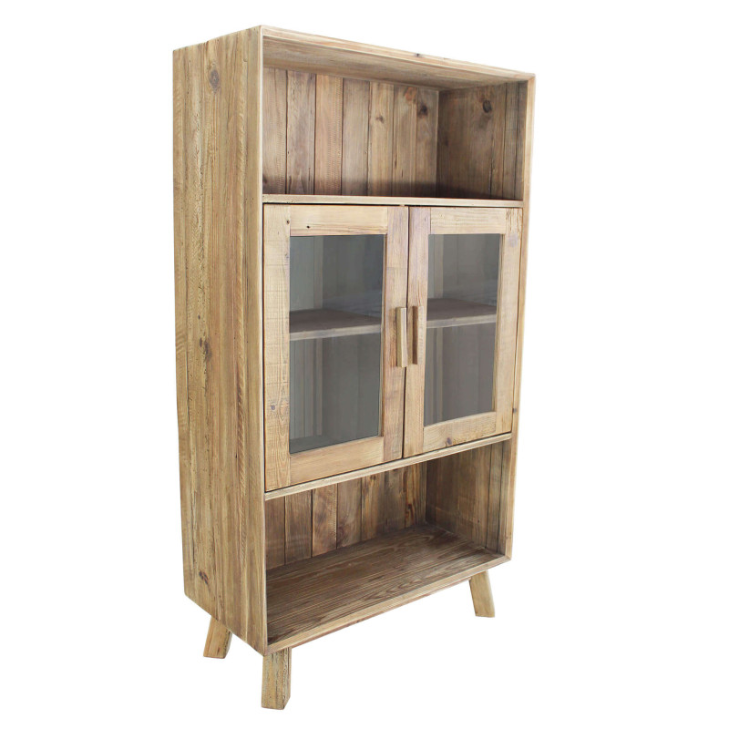 PINUS - credenza con vetrina in pino riciclato