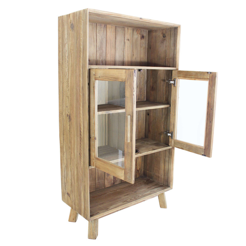 PINUS - credenza con vetrina in pino riciclato