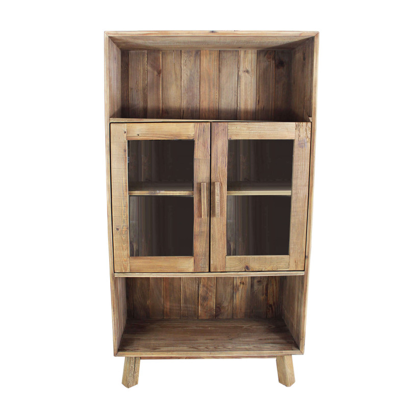 PINUS - credenza con vetrina in pino riciclato