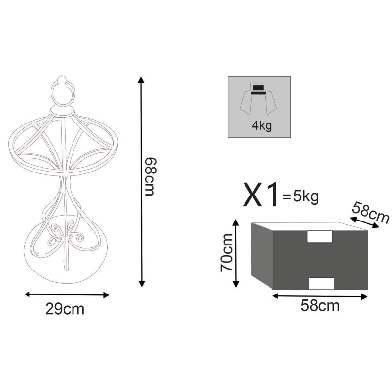 Portaombrelli in acciaio cm 29 x 68 h