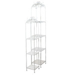 set di 2 scaffali stile provenzale in ferro verniciato g.27x27x162/p.22x22x125