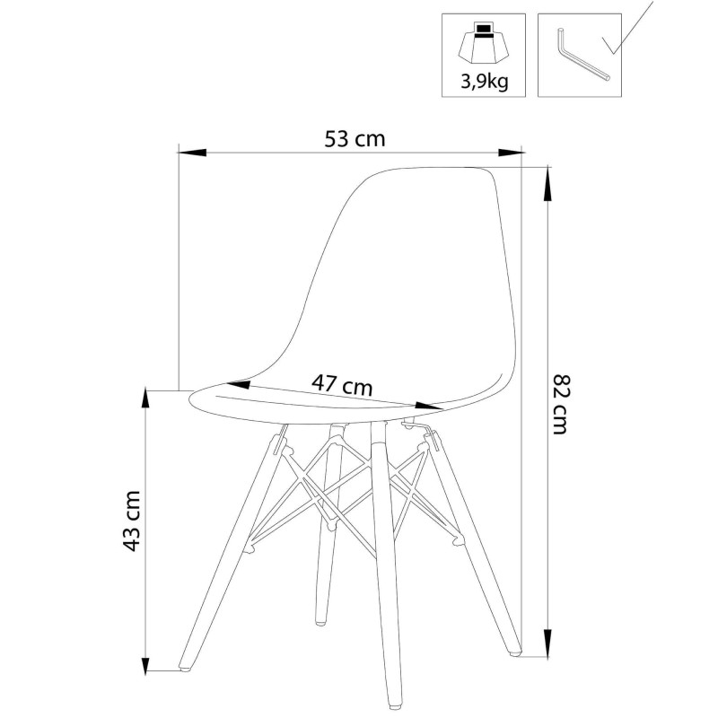 JULIETTE - sedia stile nordico trasparente con gambe in legno