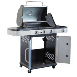 PIROS - barbecue a gas 3 fuochi + 1 esterno in acciaio inox