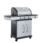 PIROS - barbecue a gas 3 fuochi + 1 esterno in acciaio inox