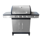 PIROS - barbecue a gas 4 fuochi + 1 esterno in acciaio inox