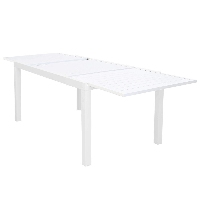 DEXTER - set tavolo in alluminio e teak cm 160/240 x 90 x 75 h con 10 poltrone Venus