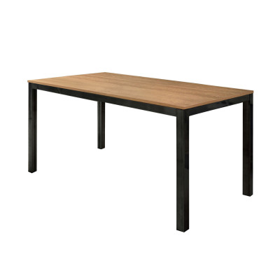 BERNARD - tavolo da pranzo moderno allungabile in acciaio e rovere da 140 x 80
